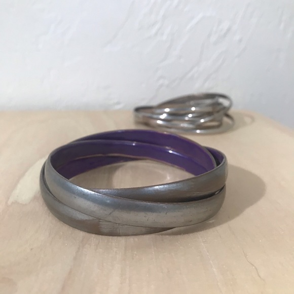 Set of 2 Silver Infinity Bangles- 1 Thin ; 1 Thick - Picture 8 of 8